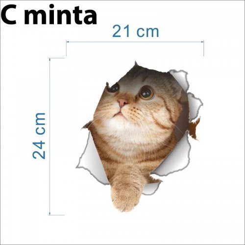 3D Kočičí Samolepka – vzor C