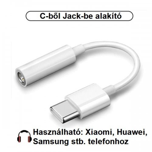  Adaptér z Type-C na Jack 3,5 mm – bílý