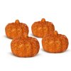 Halloweenská dýňová dekorace - 5,2 cm - pěna - s glitrem - 4 ks / balení