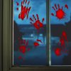 Sada halloweenských samolepek na okno – krvavé ruce – 8 částí