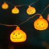 Halloweenský LED světelný řetěz – dýně – 12 LED – 2 x AA – 1,65 m