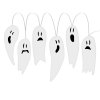 Halloweenská LED dekorace do okna – gel – duch – 85 cm