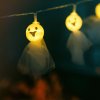 Halloweenský LED světelný řetěz – duch – 10 LED – 2 x AA – 0,9 m