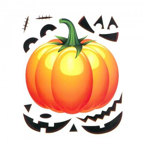 Sada halloweenských samolepek na okno – dýně – 15 částí