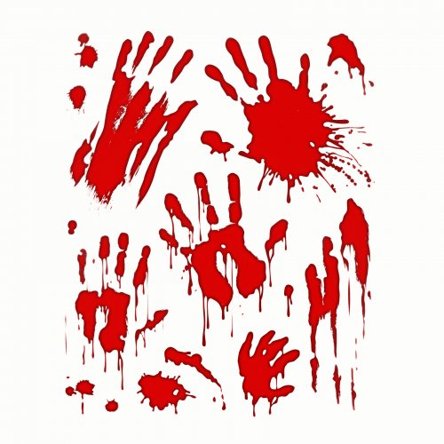 Sada halloweenských samolepek na okno – krvavé ruce – 8 částí