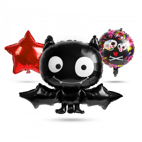 Sada halloweenských balónků – netopýr – 5 ks / balení