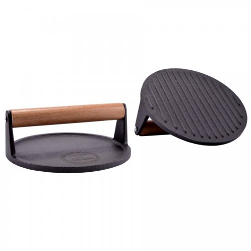 Litinový lis na maso / Žehlička na maso kulatá 18 cm