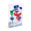 LED PVC dekorace do okna – sněhulák – 26 x 17 cm – 3 x AAA