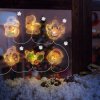 Vánoční LED světelný řetěz – gelová samolepka na okno – 6 LED – 2 x AA