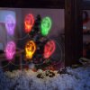 Vánoční LED světelný řetěz - gelová samolepka na okno - 6 LED - 2 x AA