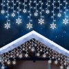 LED světelný závěs – sněhová vločka – 3 x 0,75 m – 224 studeně bílých LED – IP44