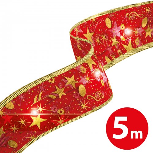 Vánoční LED pásek – červený – 5 m x 5 cm – 50 LED – USB