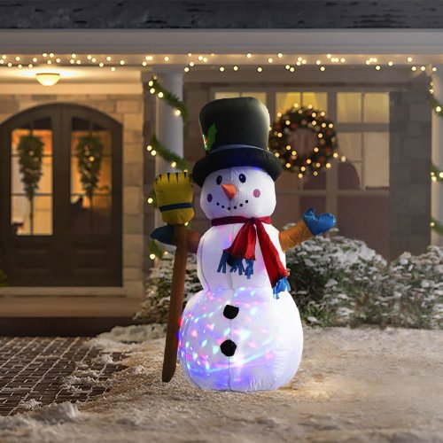 Nafukovací sněhulák – 120 cm – IP44 – RGB barevné LED – 100–240 V