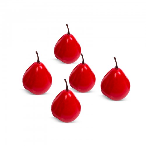 Vánoční dekorace – červené ovoce – 6 cm – 5 ks / balení