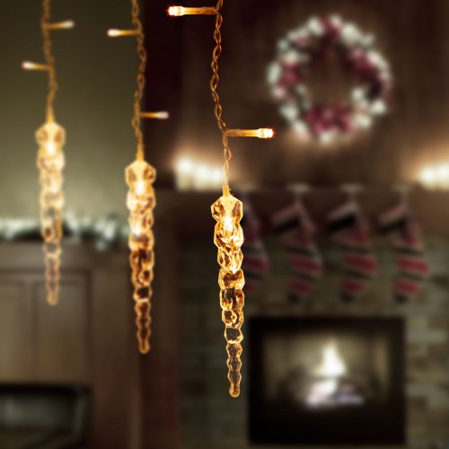 LED světelný závěs – s rampouchy – 3,5 x 0,7 m – 180 teplých bílých LED – IP44