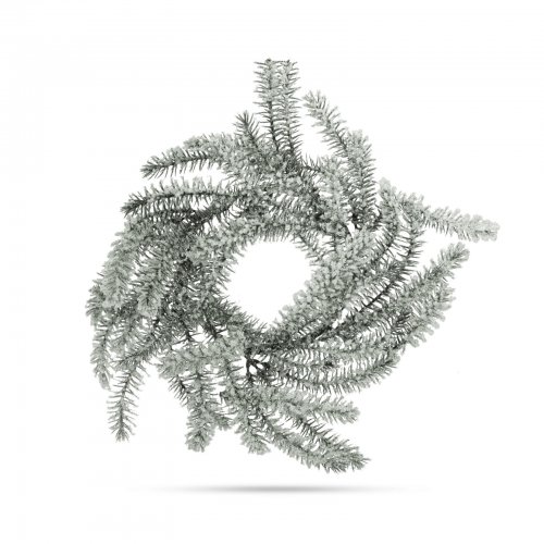 Vánoční dekorace – věnec – zelený, zasněžený – 27 cm
