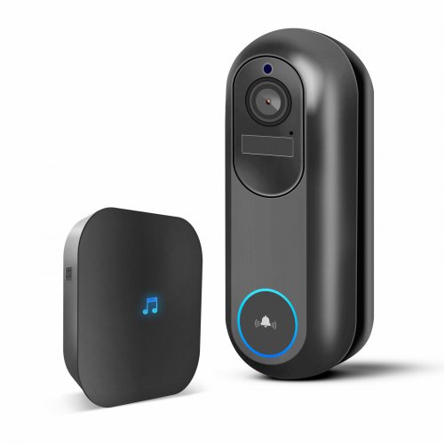 Sada chytrého Wi-Fi videovrátného – s akumulátorem, 12V – MicroSD, FHD, PIR – černá