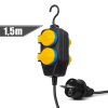 Prodlužovačka do exteriéru s krytem – 1,5 m – 4 x 230 V – 3 x 1,5 mm² – IP44