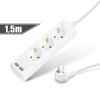 Prodlužovačka se 3 zásuvkami, 3 x 1,5 mm² – 1,5 m – 2 x USB