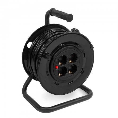 Kabelový buben s kovovým držákem - 4x - 3x1,5 mm² - 25 m