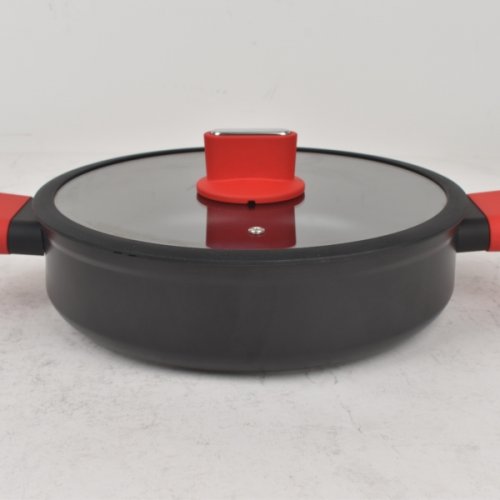 Straight Line nepřilnavá hliníková pánev na pečení se skleněnou poklicí 28 cm indukční