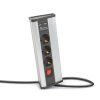 Rohová prodlužovačka – s vypínačem – 3 x 250V, 16A – 2 x USB, 2,1A – hliníkové tělo