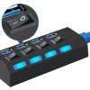 4portový USB rozbočovač s vypínači