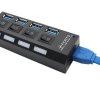 4portový USB rozbočovač s vypínači