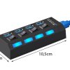 4portový USB rozbočovač s vypínači