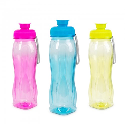 Sportovní láhev – plastová, průhledná – 750 ml, 3 barvy
