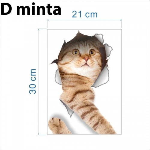 3D kočičí samolepka - D vzor
