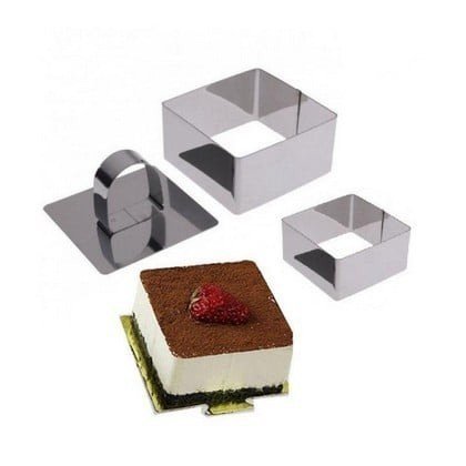 Nerezová forma na moučníky (Mousse) Čtverec