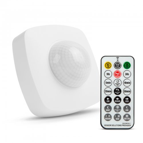 Pohybový senzor s diaľkovým ovládačom - 360° - max 10 m - max 2000W - IP65