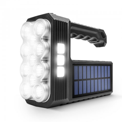 Solární COB LED svítilna – funkce pracovní lampy – 1200 mAh – MicroUSB – 1000 lumenů – IP55
