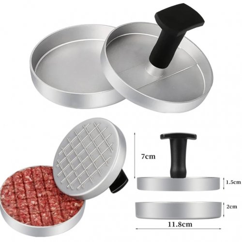 Hliníkový výrobník hamburgerů/masových placiček ~11,8 cm