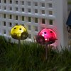 LED solární lampa – beruška – studená bílá – červená / žlutá – 75 x 60 x 156 mm