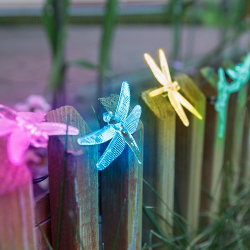 LED solární světelný řetěz – vážka – 2 m – 10 barevných LED