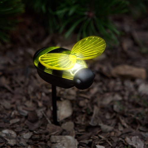 Zápichová solární lampa – včelka – 8 x 7,5 x 14,5 cm – bílá LED
