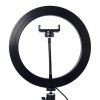 Selfie lampa se stojanem, držákem na telefon a ovládáním jasu, 20 cm
