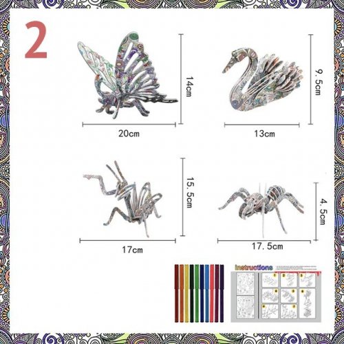 Barevné 3D puzzle labuť na vybarvení