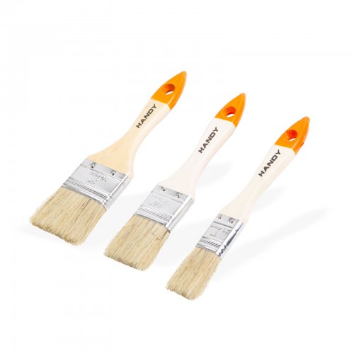 Sada malířských štětců – dřevěná rukojeť – 3 ks štětců / balení