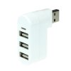 3portový USB 2.0 rozbočovač s otočnou hlavou Bílý