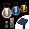 Chytrý solární světelný řetěz – 15 ks bílých LED – nastavitelná barevná teplota – 7,5 m – Bluetooth