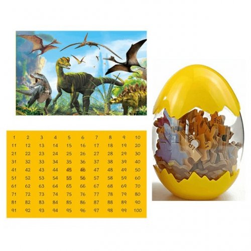 Dinosauří puzzle vejce žluté
