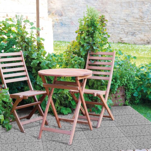 Zahradní dlaždice – kamenný vzor – plast – 29 x 29 cm – šedé – 4 ks / balení