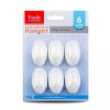 Samolepicí věšák – bílý – plast – 2,5 x 4 cm – 6 ks / balení