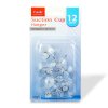 Věšák s přísavkou - 3,5 cm - průhledný - 12 ks / balení