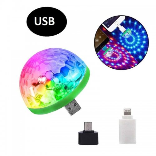 Mini RGB disková koule s USB konektorem