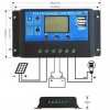 Solární regulátor nabíjení 30A 36V s USB výstupem a LCD displejem