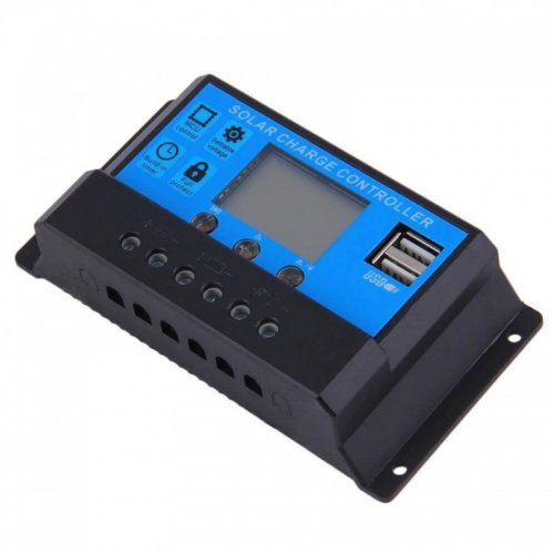 Solární regulátor nabíjení 30A 36V s USB výstupem a LCD displejem